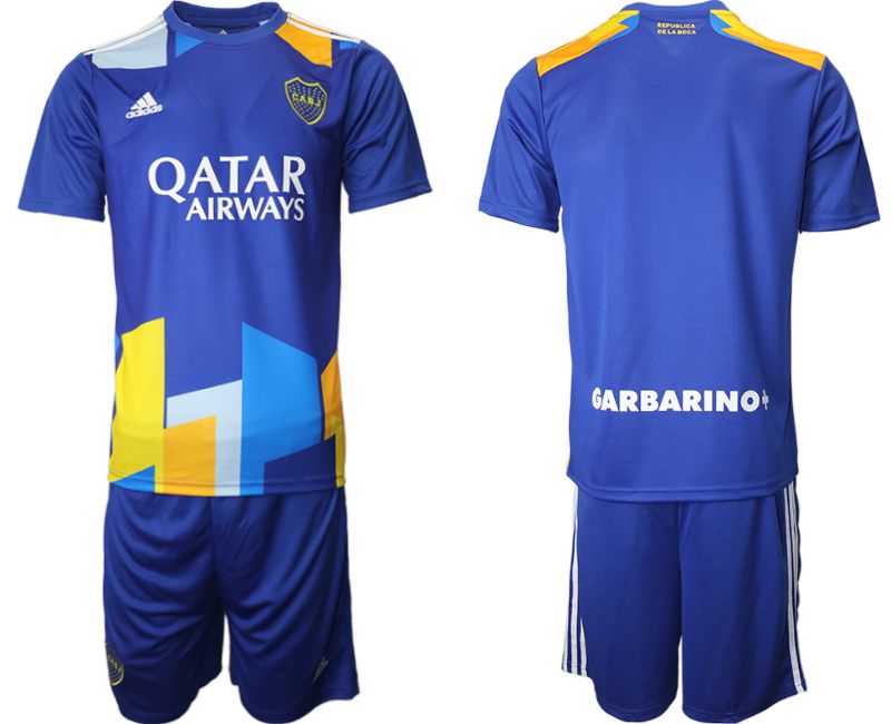 Men 2021-2022 Club Boca juniors away blue blank Adidas Soccer Jersey
